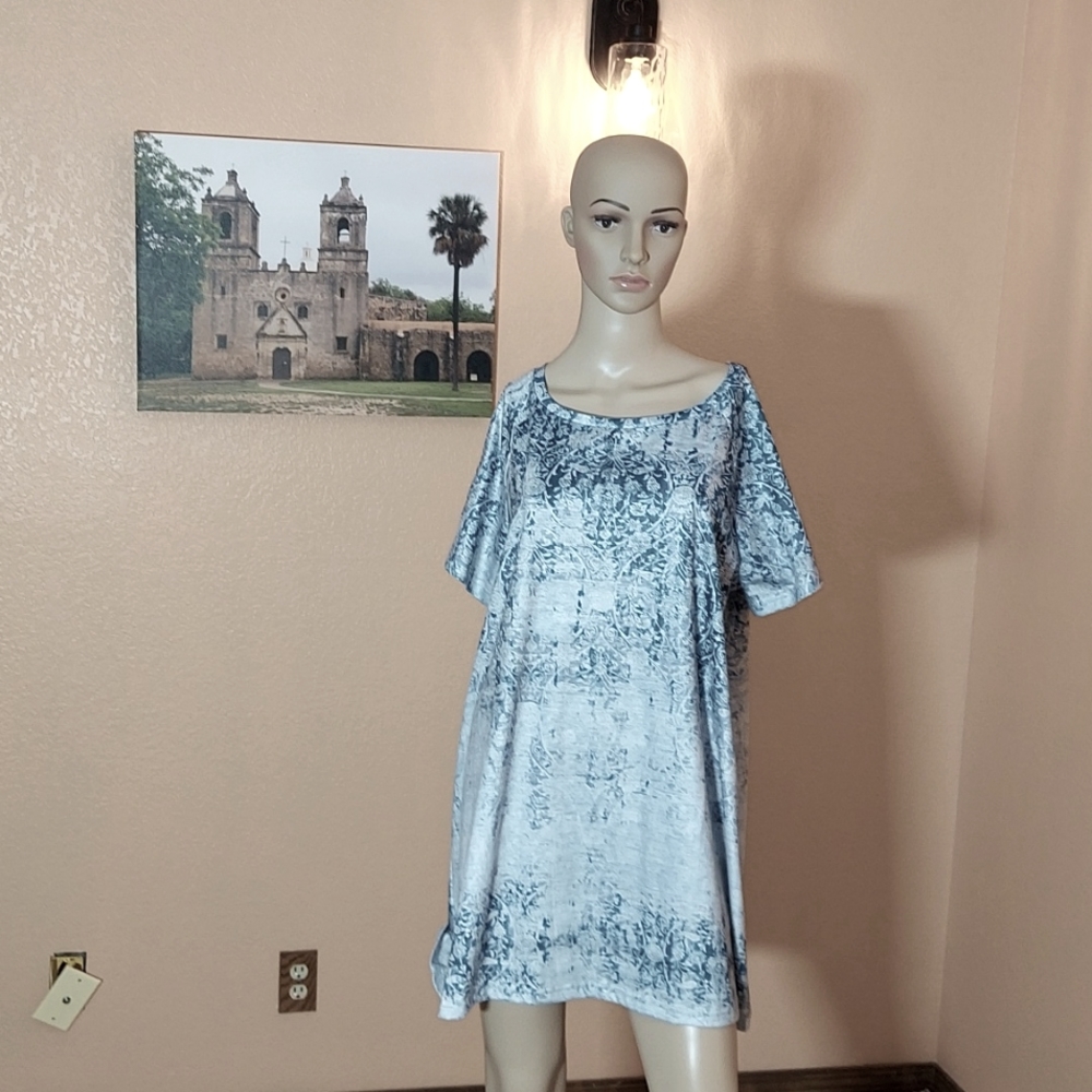 Large denim blue tunic.